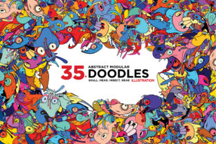 35 Abstract Doodle Illustrations: Your Versatile Design Toolkit