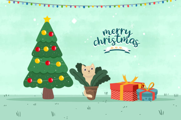 Christmas Cat Illustrations: Festive Assets for Creative Projects