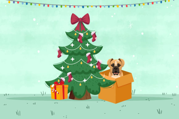 Christmas Dog Illustrations: Festive Assets for Your Projects