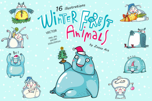 Enchanting Winter Forest Animals for Your New Year Projects