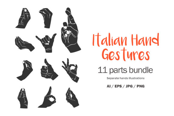 Italian Hand Gestures: A Designer's Clipart Bundle