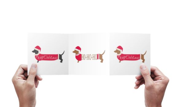 Merry Christmas Dachshund Illustrations: Festive Design Assets