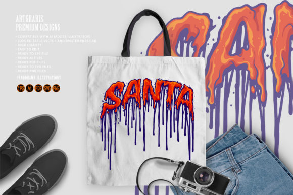 Santa Typefae Melting: A Bold Holiday Illustration