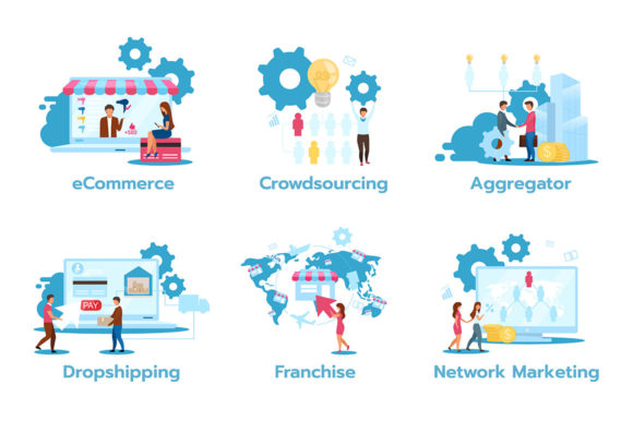 Visualizing Commerce: The Business Model Vector Illustrations Set